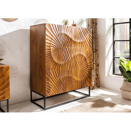 Buffet haut design en bois massif - 2 portes