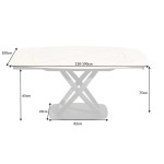 Table céramique ovale extensible aspect marbre blanc