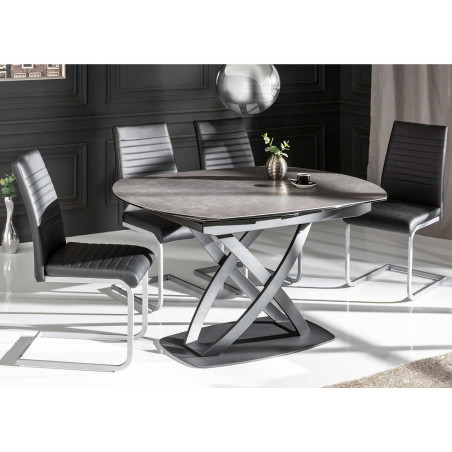 Table céramique ovale extensible anthracite