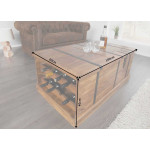 Table basse coffre bar en bois