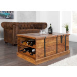 Table basse coffre bar en bois