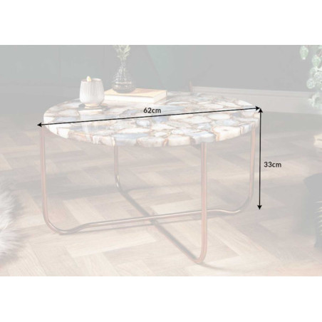 Table basse ronde en pierre d'agate