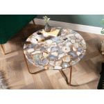 Table basse ronde en pierre d'agate