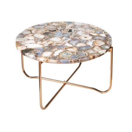 Table basse ronde en pierre d'agate