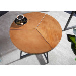 Table d'appoint ronde moderne chêne naturel