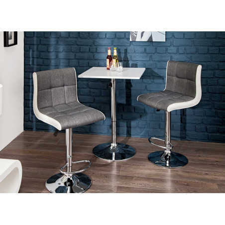 Chaise de bar design blanche et grise