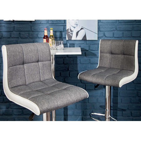 Chaise de bar design blanche et grise