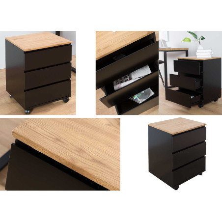 Bureau réglable en hauteur 72 - 117 cm finition chêne