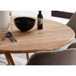 Table ronde en bois de chêne massif 120 cm