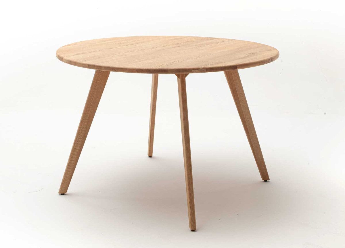 Table ronde en bois de chêne massif 120 cm