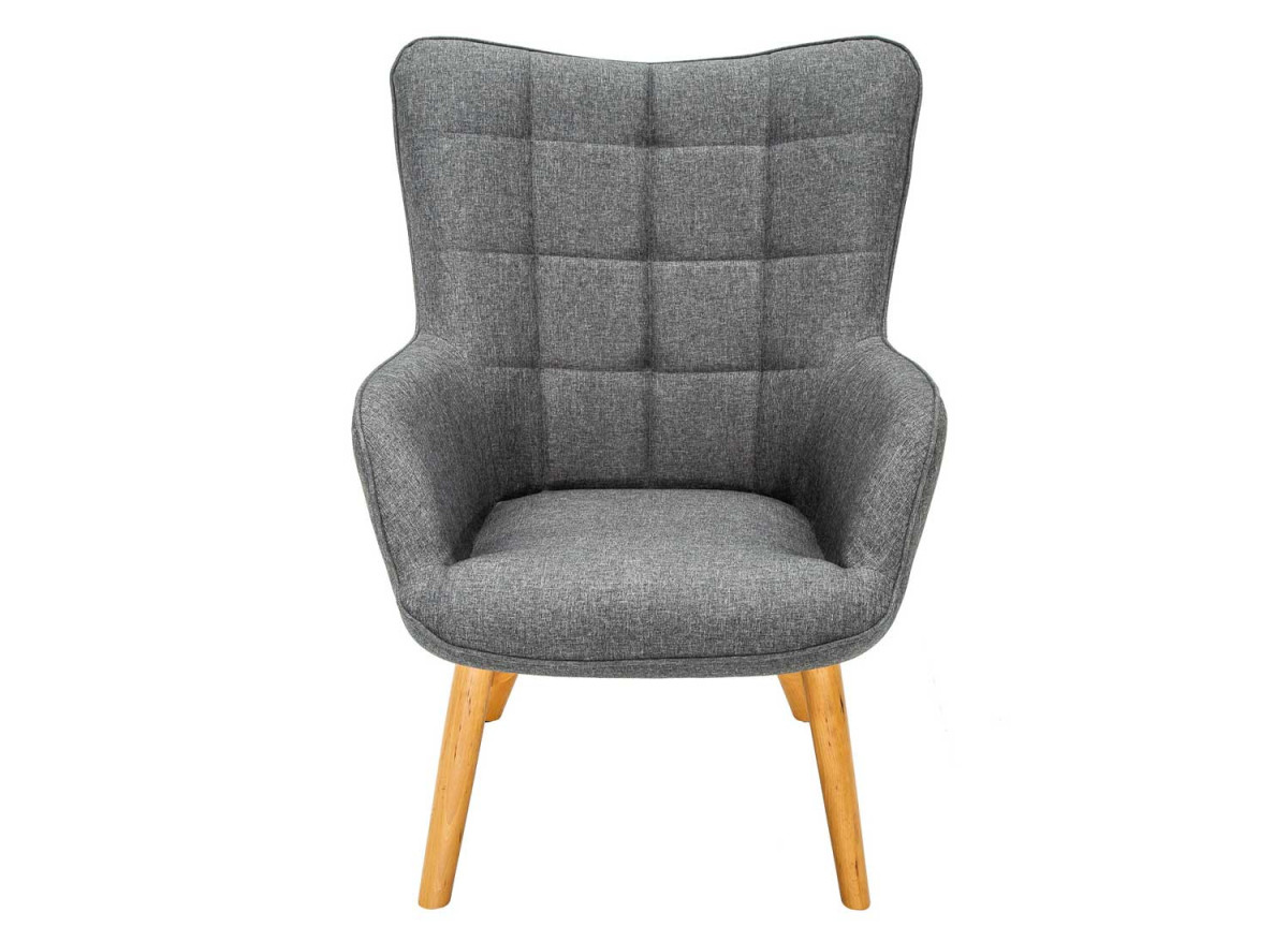 Fauteuil Scandinave design tissu gris