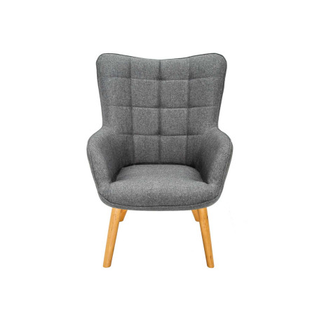 Fauteuil Scandinave design tissu gris