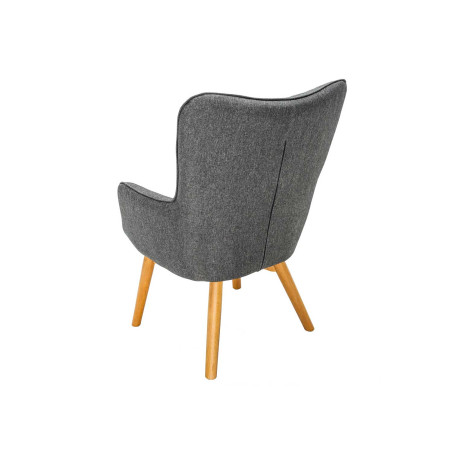 Fauteuil Scandinave design tissu gris