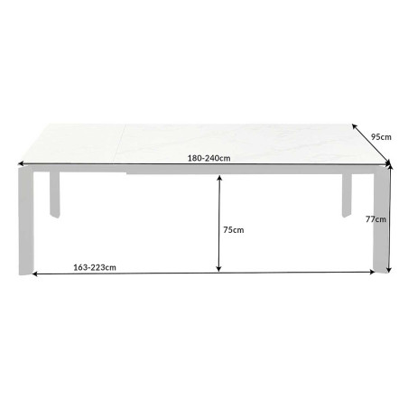 Table extensible en céramique 180-240 cm