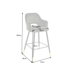 Tabouret de bar confortable en velours gris-vert