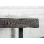 Table haute en bois massif et pied métal gris design