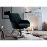 Fauteuil à bascule en tissu vert