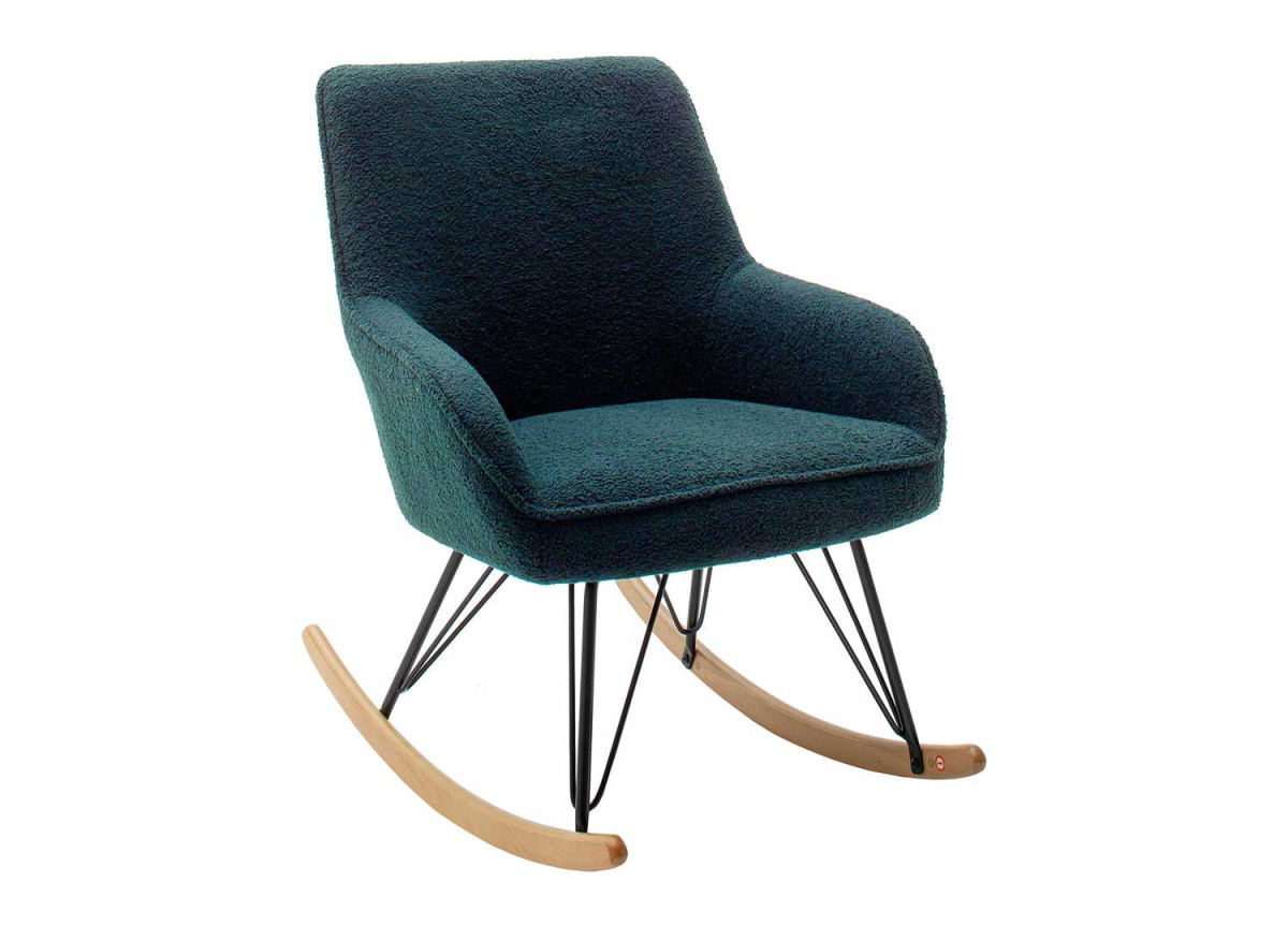 Fauteuil à bascule en tissu vert