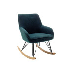 Fauteuil à bascule en tissu vert