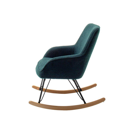 Fauteuil à bascule en tissu vert