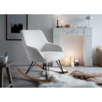 Fauteuil à bascule en tissu blanc