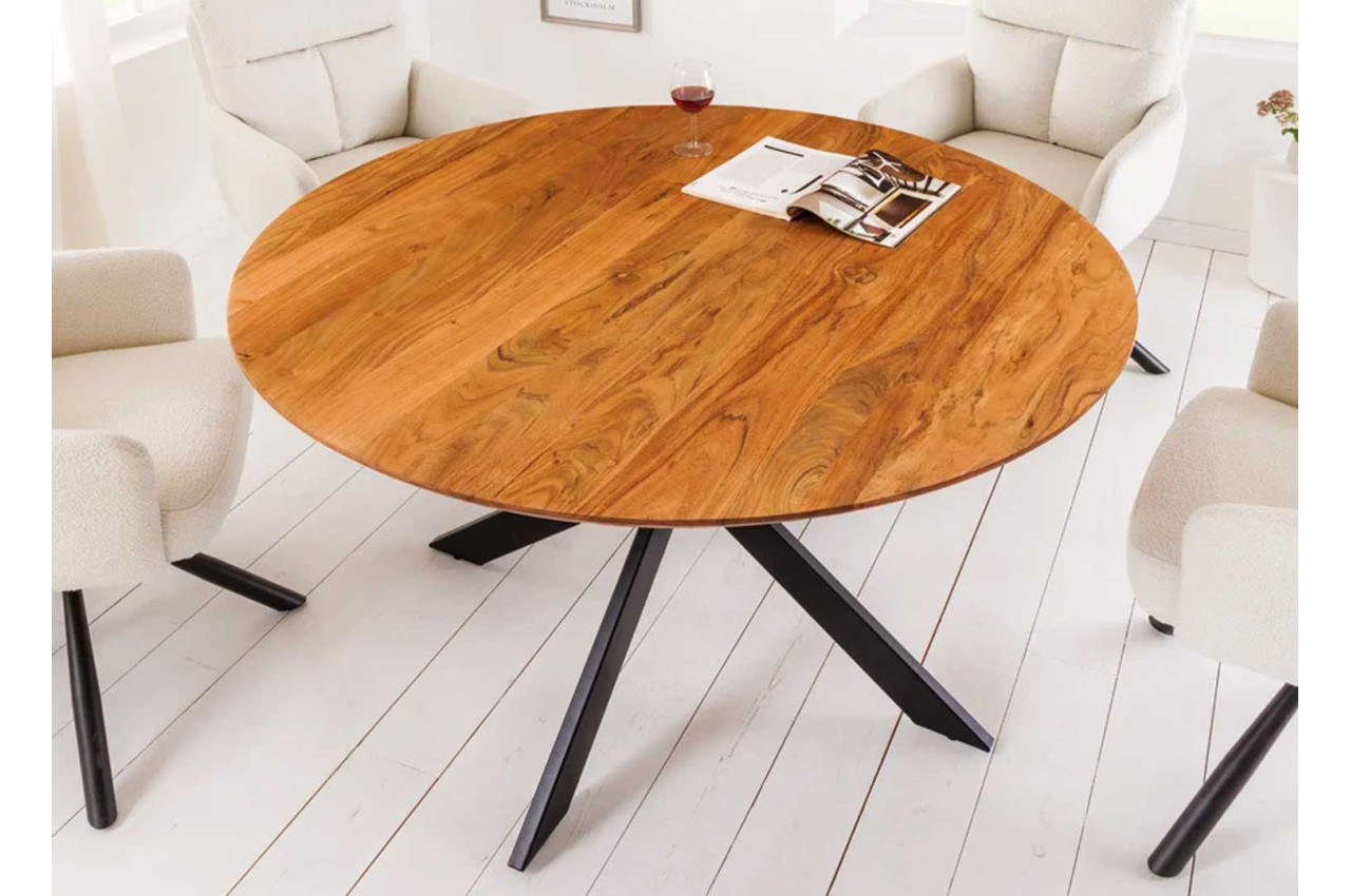 Table ronde sur mesure bois et métal - Made in France - AÉNÉAS