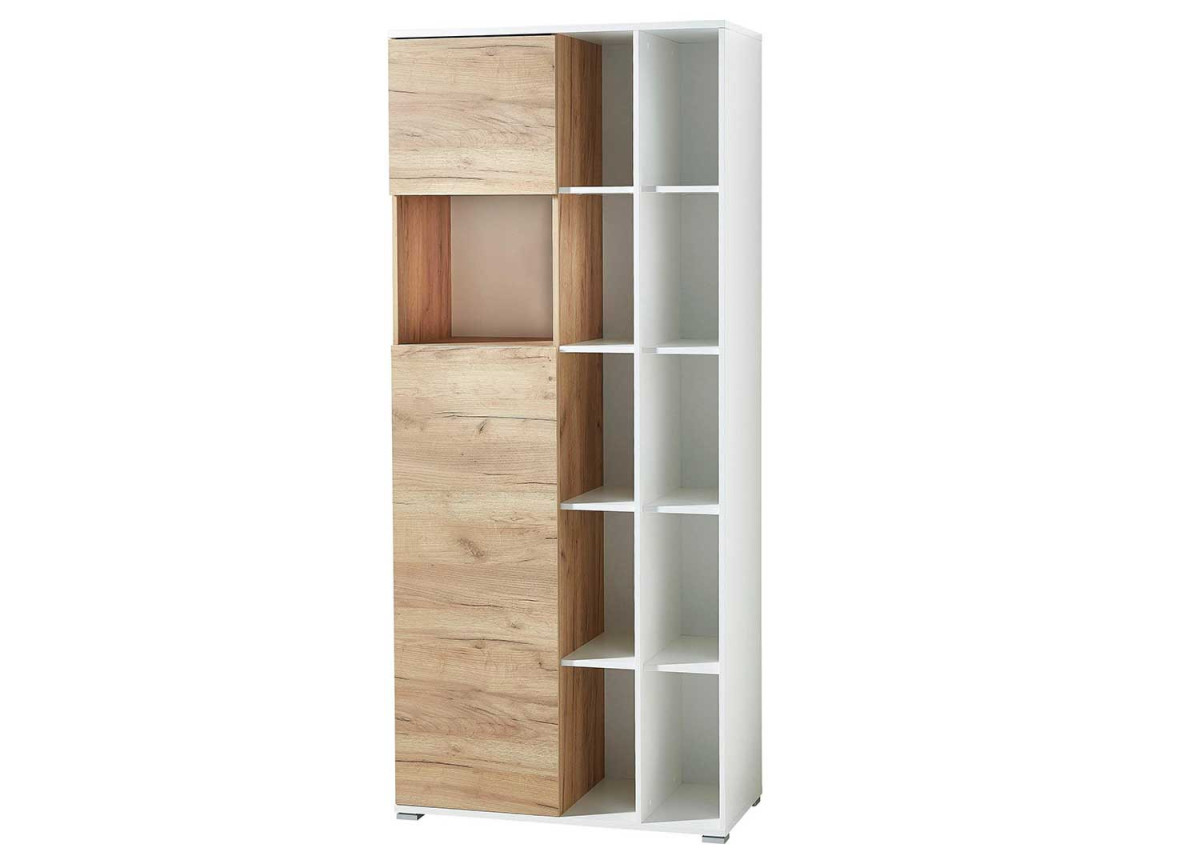 armoire de bureau blanche et bois