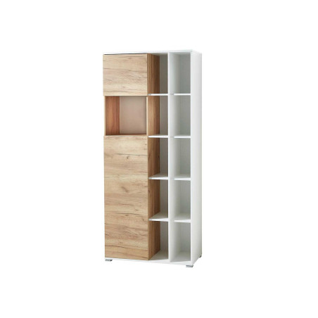 armoire de bureau blanche et bois