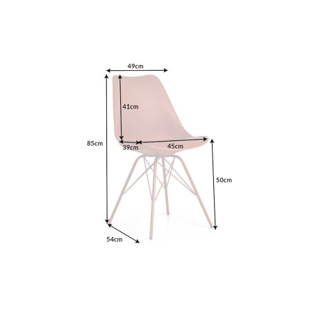 Chaise marron matelassée simili cuir marron / Pieds métal marron