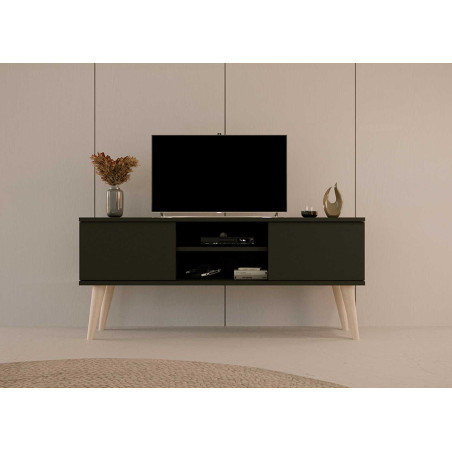 Meuble TV pas cher noir style scandinave