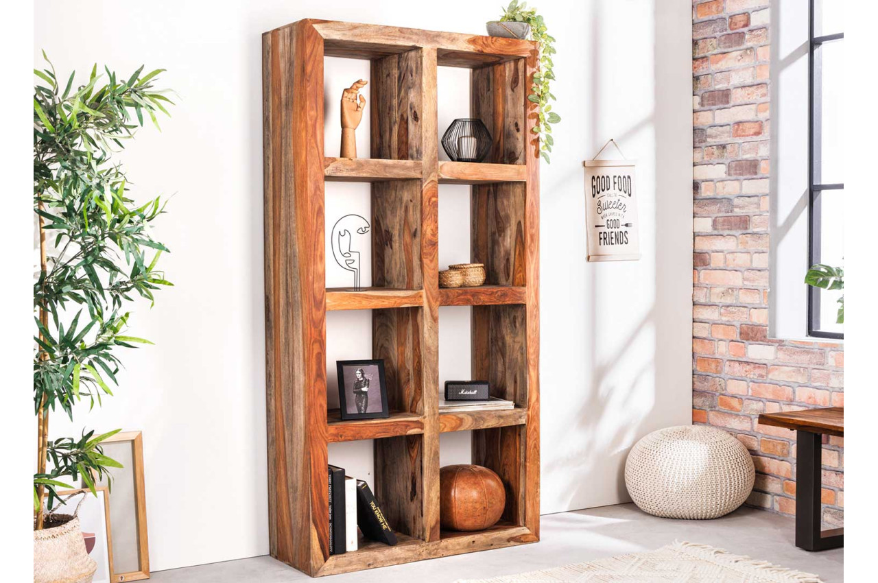 Bibliothèque à 8 casiers en bois étagère de rangement armoire