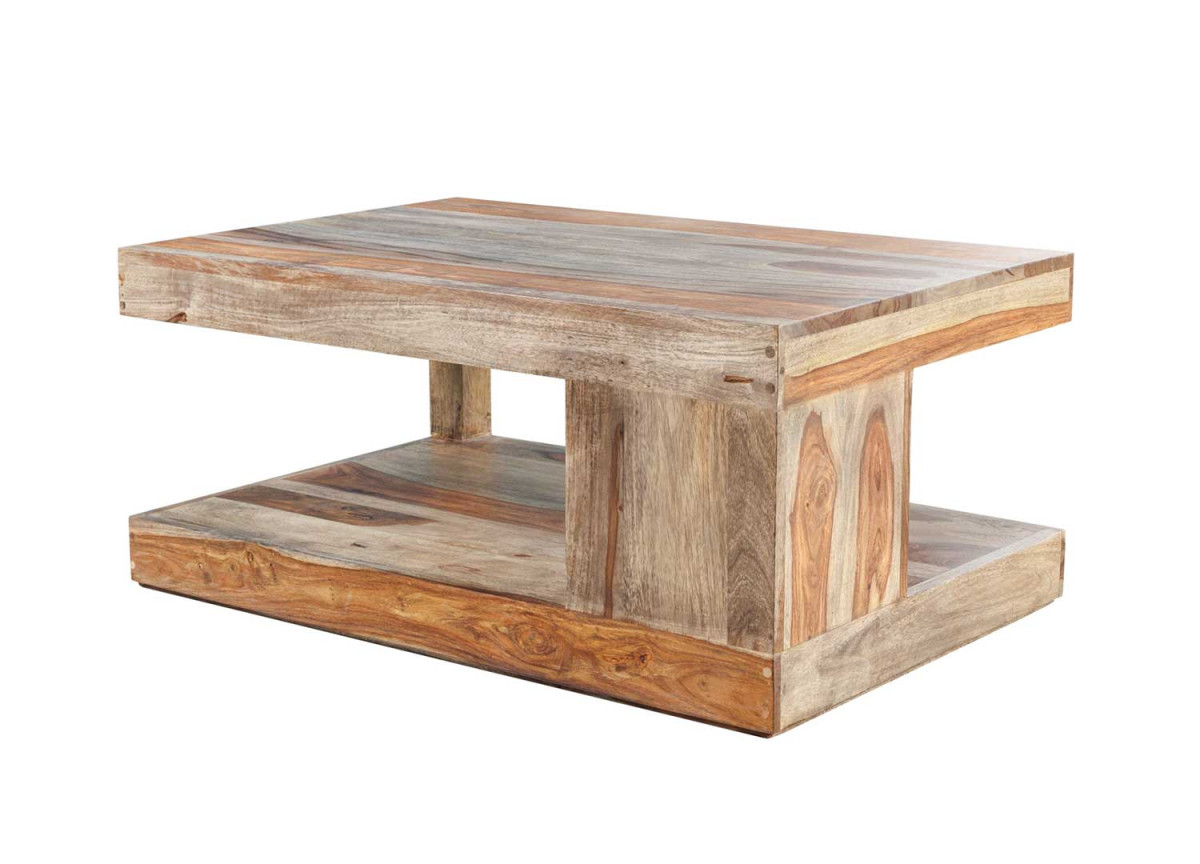 Table basse massive en bois de Sesham