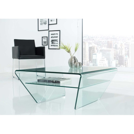 Table basse design en verre trempé