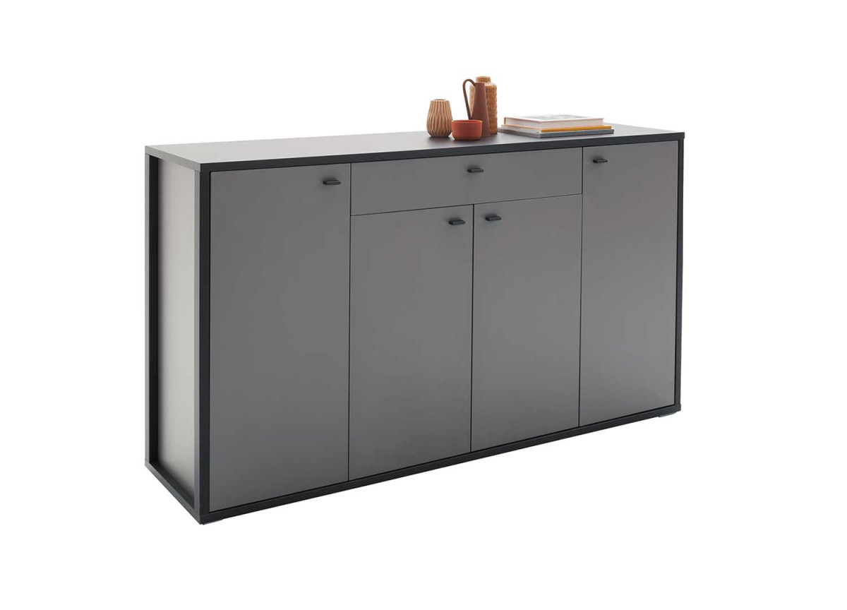 Meuble buffet gris moderne 165 cm