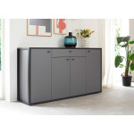 Meuble buffet gris moderne 165 cm