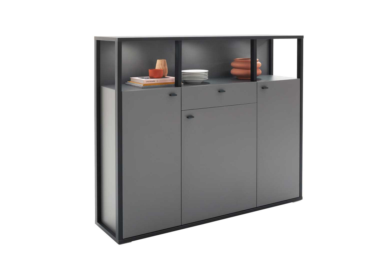 Meuble buffet haut gris moderne