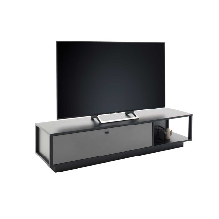 Long meuble TV gris anthracite moderne