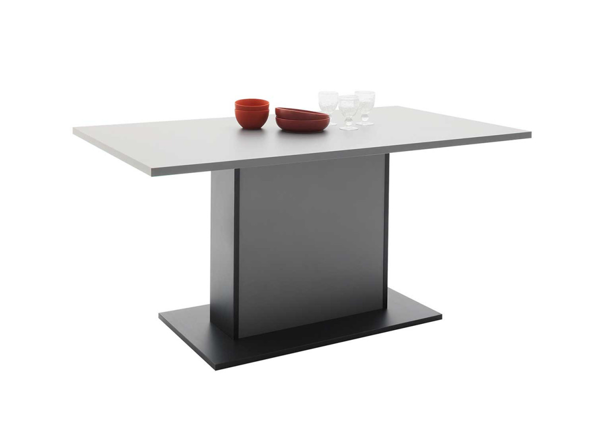 Table de repas grise anthracite moderne 160 cm