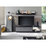 Ensemble TV mural gris anthracite moderne