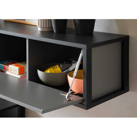 Meuble TV mural gris anthracite moderne