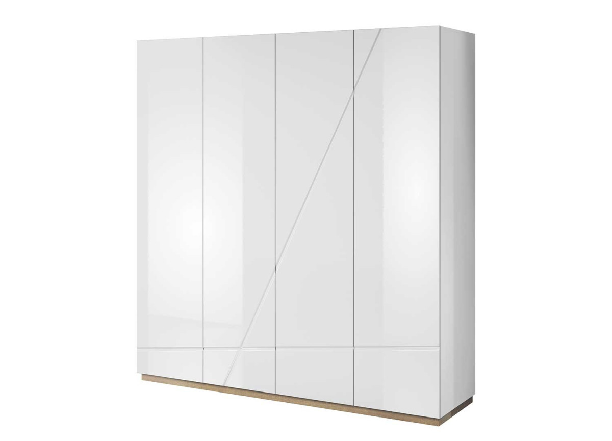 Armoire dressing et rangement blanche 4 portes