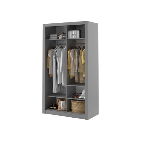 Armoire coulissante grise dressing et rangement