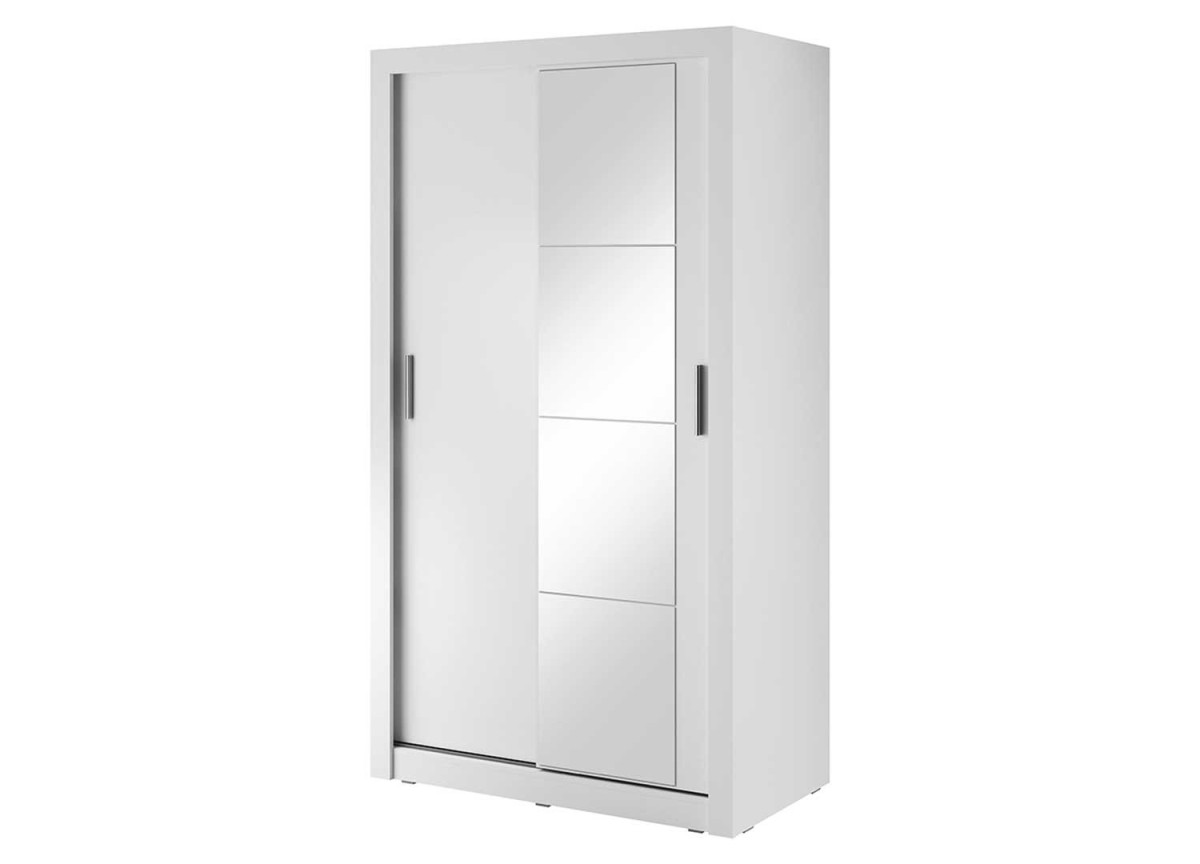 Armoire à porte coulissante et miroir blanche