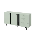 Buffet 2 portes 3 tiroirs coloris vert sauge