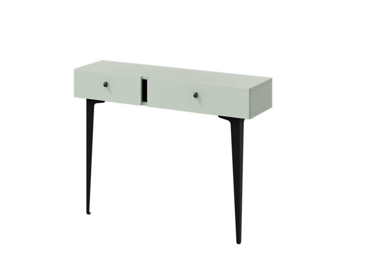 Console murale design vert sauge 2 tiroirs