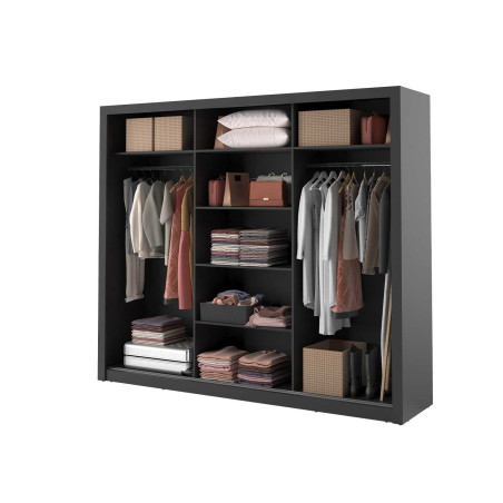 Grande armoire coulissante avec miroir dressing et rangement