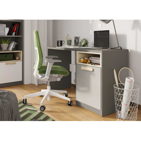 Bureau enfant gris graphite et gris clair