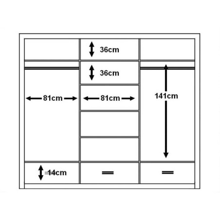 Grande armoire Grise coulissante avec miroir