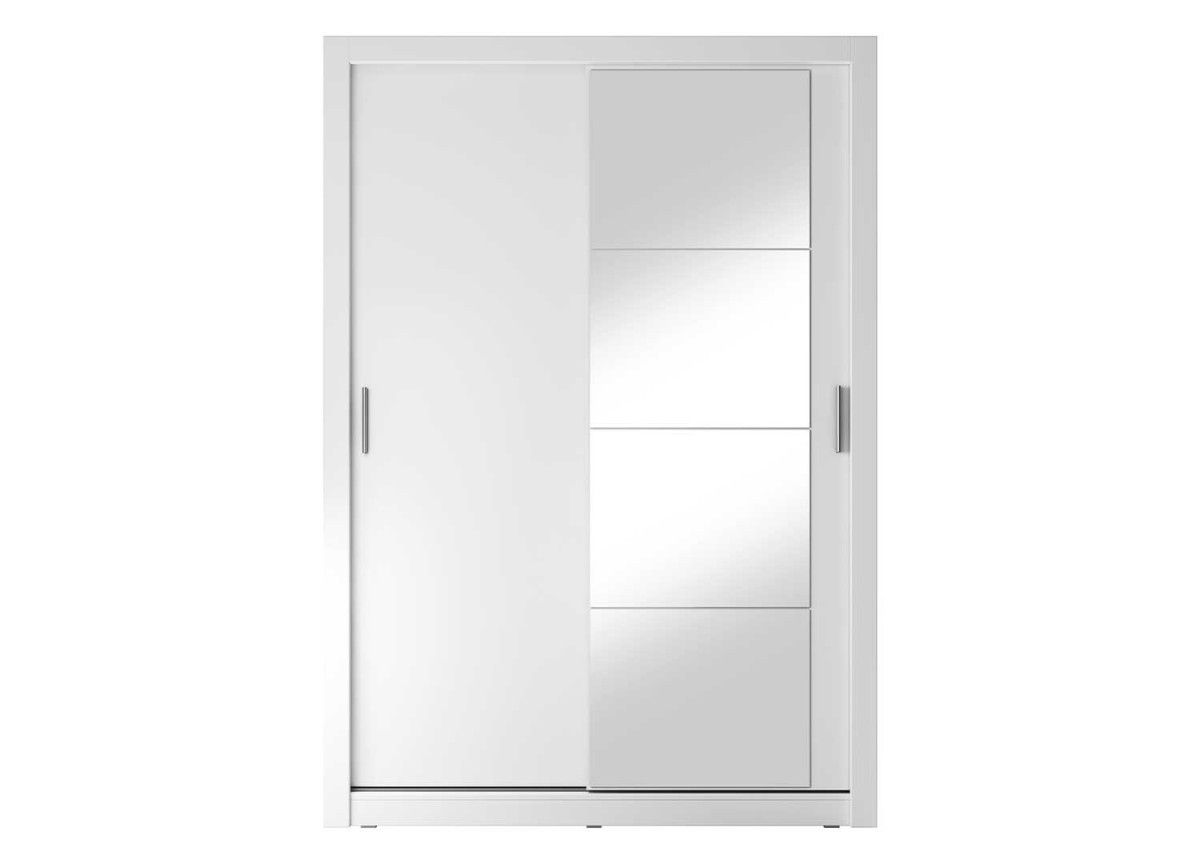 Armoire portes coulissantes blanche avec miroir