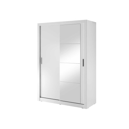 Armoire portes coulissantes blanche avec miroir